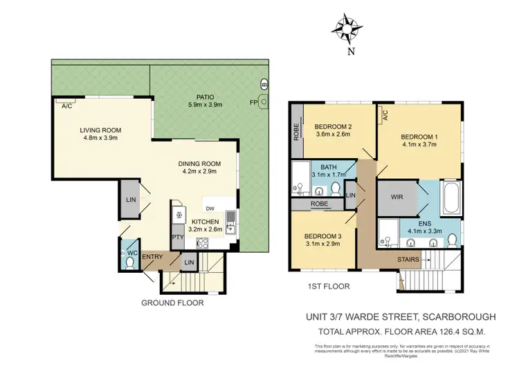 Floorplan of Homely townhouse listing, 3/7 Warde Street, Scarborough QLD 4020