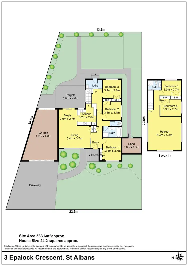Floorplan of Homely house listing, 3 Epalock Crescent, St Albans VIC 3021