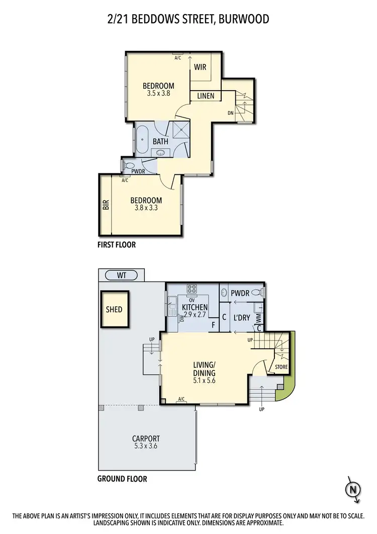 Floorplan of Homely townhouse listing, 2/21 Beddows Street, Burwood VIC 3125