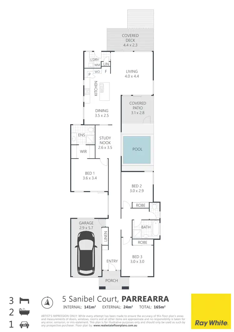Floorplan of Homely house listing, 5 Sanibel Court, Parrearra QLD 4575