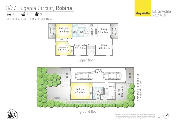 Floorplan of Homely townhouse listing, 3/27 Eugenia Circuit, Robina QLD 4226