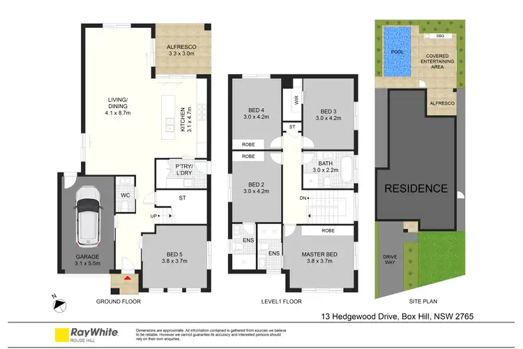 Floorplan of Homely house listing, 13 Hedgewood Drive, Box Hill NSW 2765