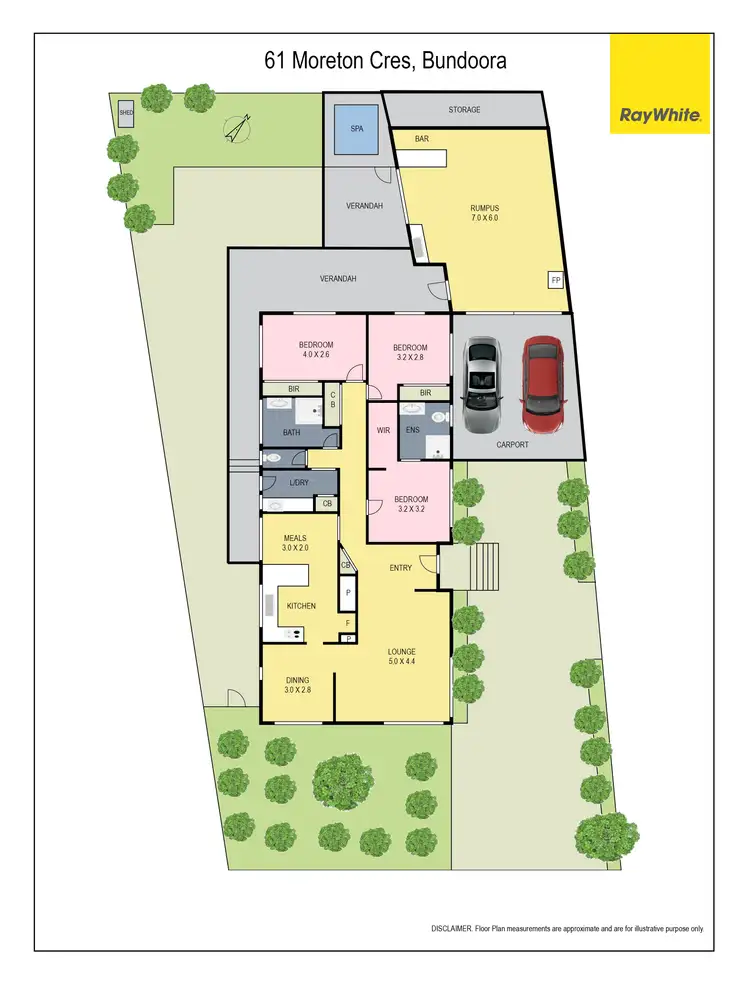 Floorplan of Homely house listing, 61 Moreton Crescent, Bundoora VIC 3083