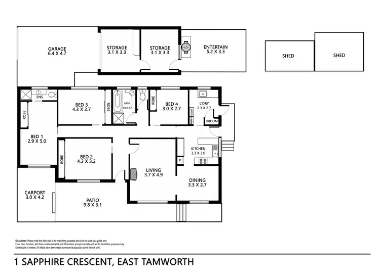 Floorplan of Homely house listing, 1 Sapphire Crescent, Tamworth NSW 2340