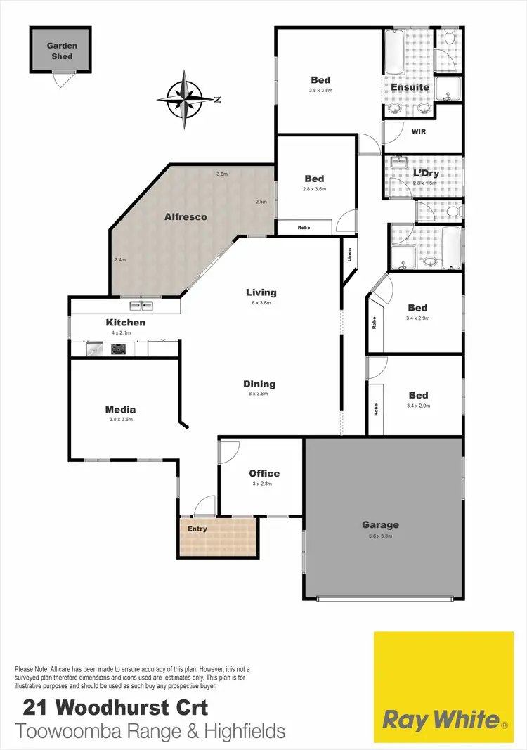 Floorplan of Homely house listing, 21 Woodhurst Court, Pittsworth QLD 4356