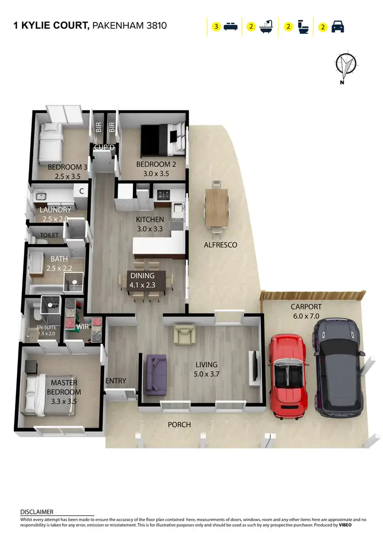 Floorplan of Homely house listing, 1 Kylie Court, Pakenham VIC 3810