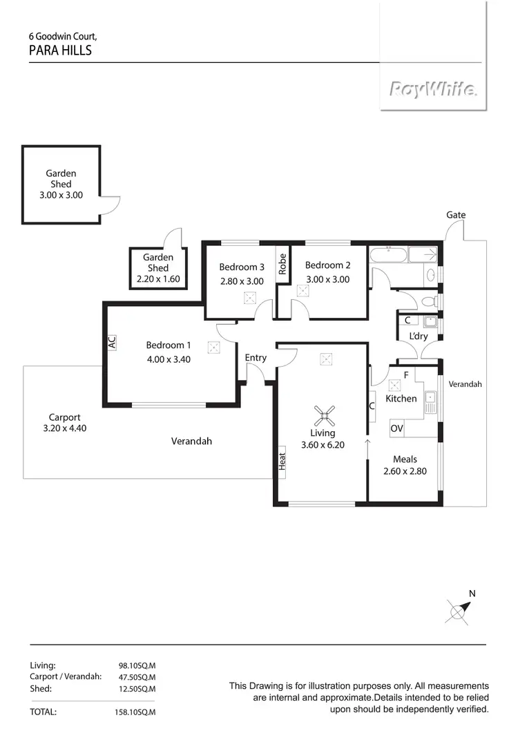 Floorplan of Homely house listing, 6 Goodwin Court, Para Hills SA 5096