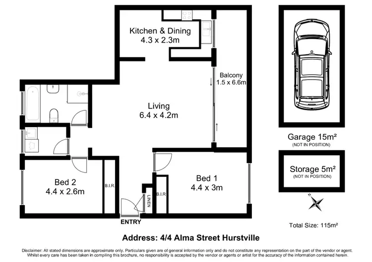 Floorplan of Homely unit listing, 4/4 Alma Street, Hurstville NSW 2220