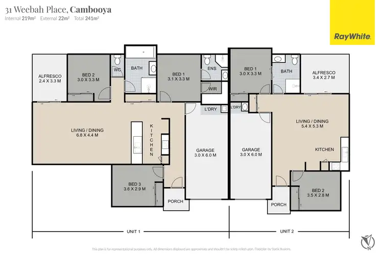 Floorplan of Homely unit listing, 1&2/31 Weebah Place, Cambooya QLD 4358