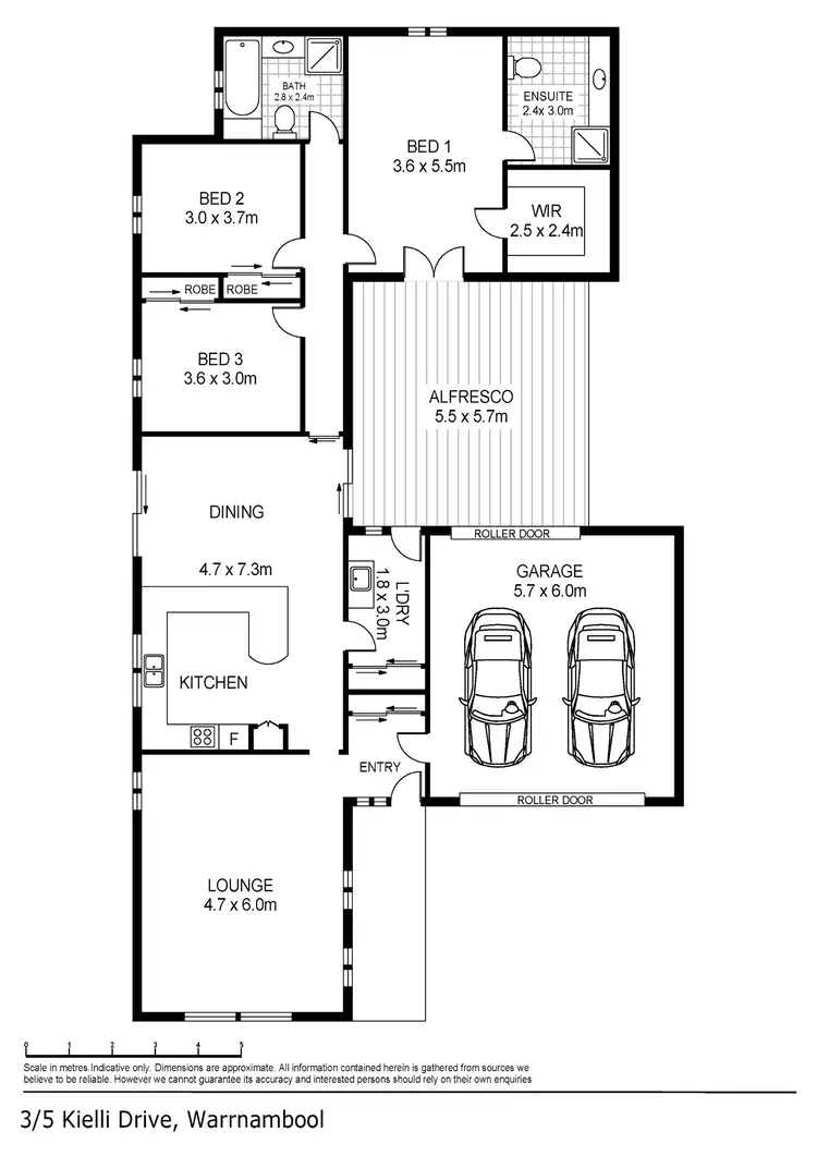 Floorplan of Homely house listing, 3/5 Kielli Drive, Warrnambool VIC 3280