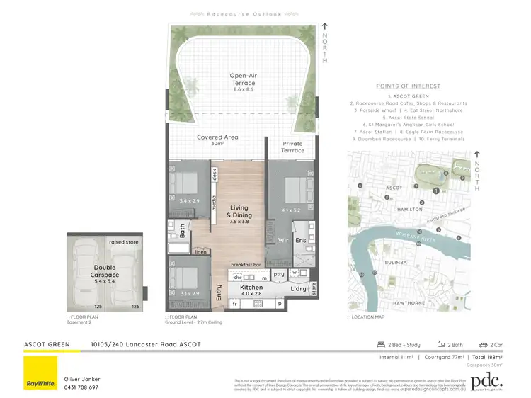 Floorplan of Homely apartment listing, 10105/61 St Leger Way, Ascot QLD 4007