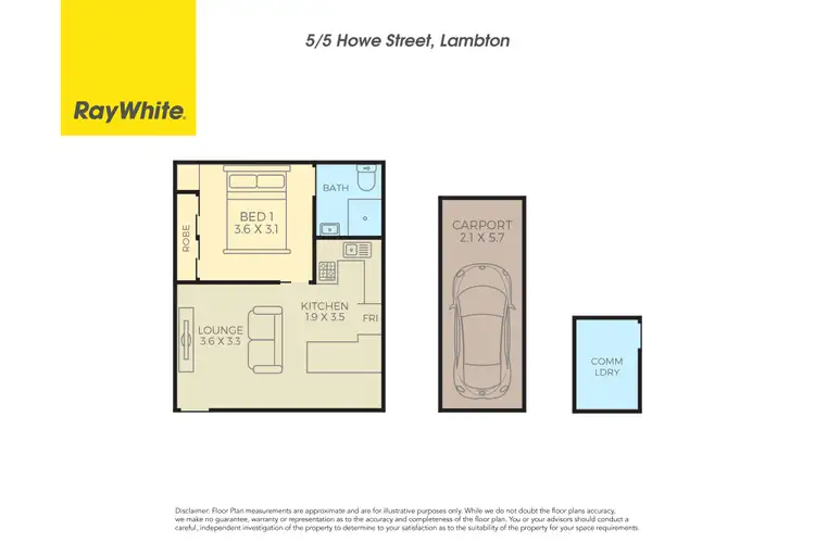 Floorplan of Homely unit listing, Unit 5/5 Howe Street, Lambton NSW 2299