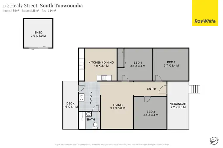Floorplan of Homely villa listing, 1/2 Healy Street, South Toowoomba QLD 4350