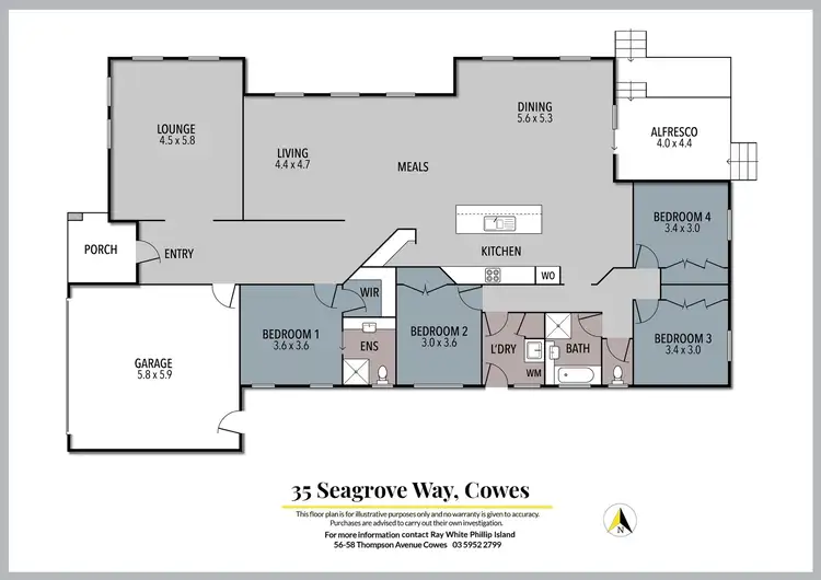 Floorplan of Homely house listing, 35 Seagrove Way, Cowes VIC 3922