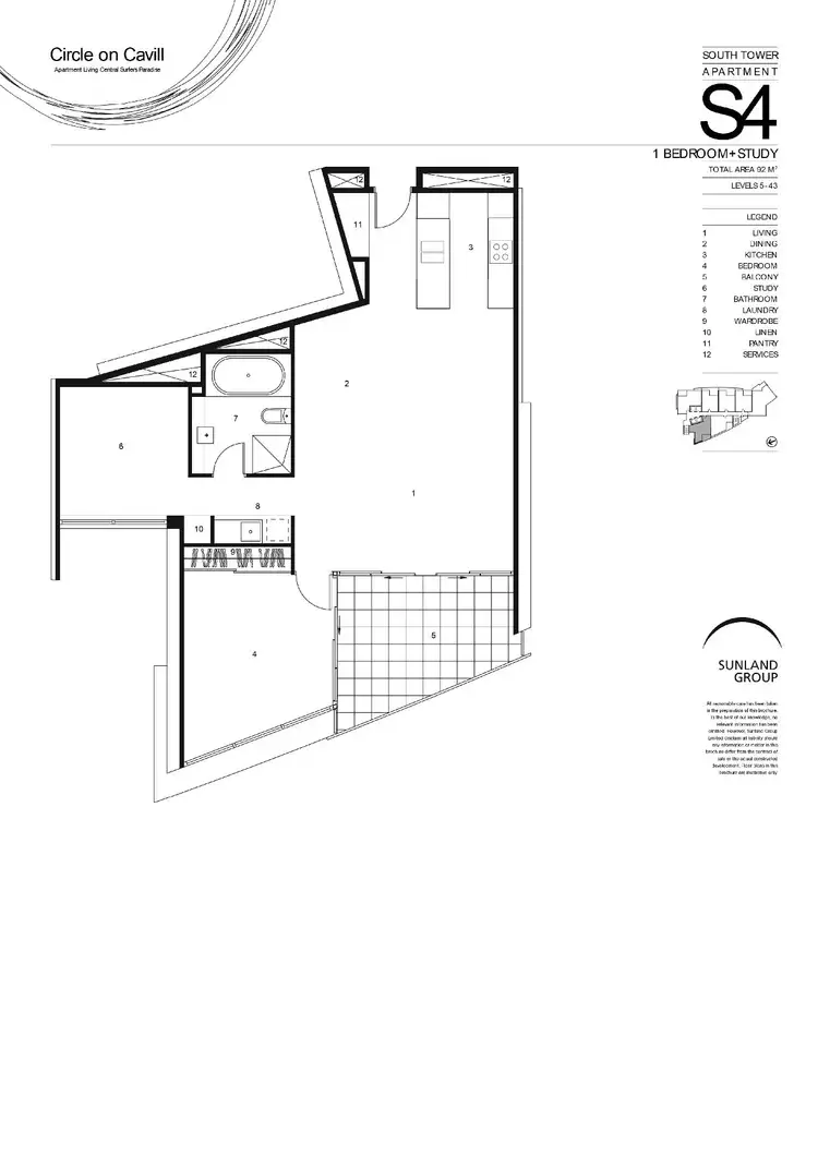 Floorplan of Homely apartment listing, 1307/9 Ferny Avenue, Surfers Paradise QLD 4217