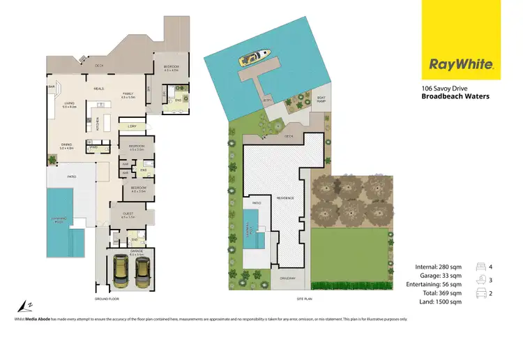 Floorplan of Homely house listing, 106 Savoy Drive, Broadbeach Waters QLD 4218