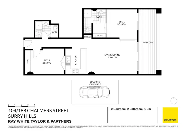 Floorplan of Homely apartment listing, 104/188 Chalmers Street, Surry Hills NSW 2010