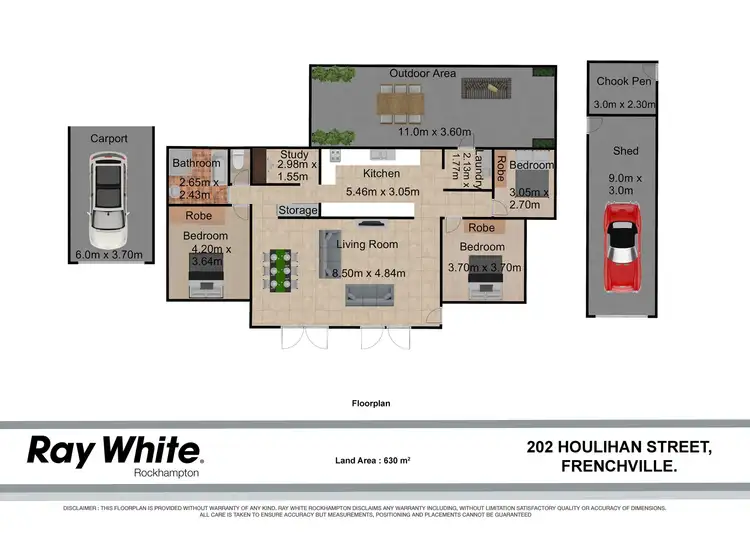 Floorplan of Homely house listing, 202 Houlihan Street, Frenchville QLD 4701