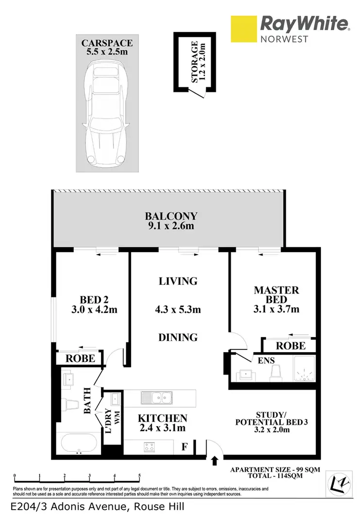 Floorplan of Homely apartment listing, E204/3 Adonis Avenue, Rouse Hill NSW 2155