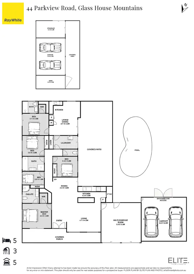 Floorplan of Homely house listing, 44 Parkview Road, Glass House Mountains QLD 4518