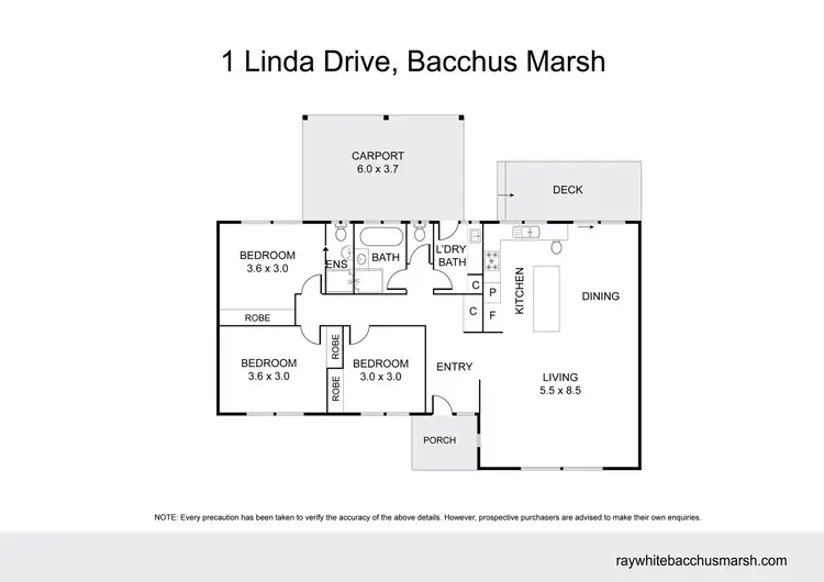 Floorplan of Homely house listing, 1 Linda Drive, Bacchus Marsh VIC 3340