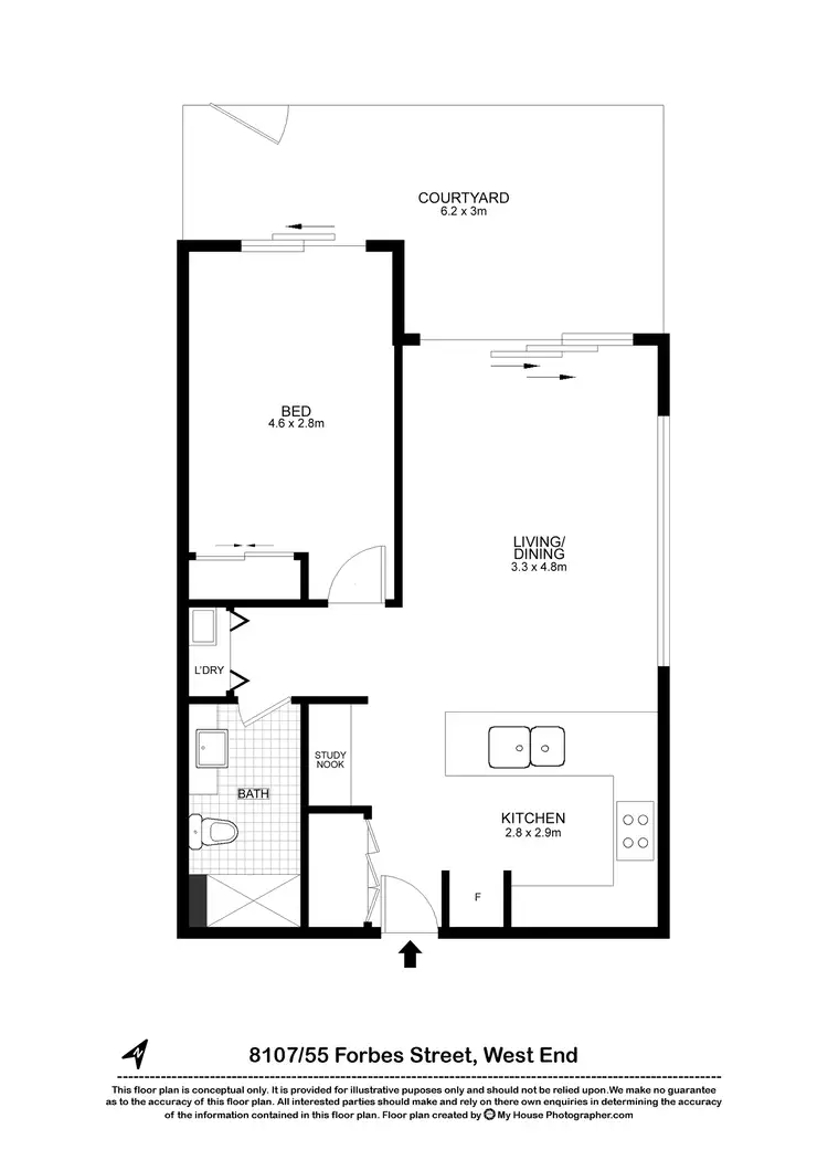 Floorplan of Homely apartment listing, 8107/55 Forbes Street, West End QLD 4101
