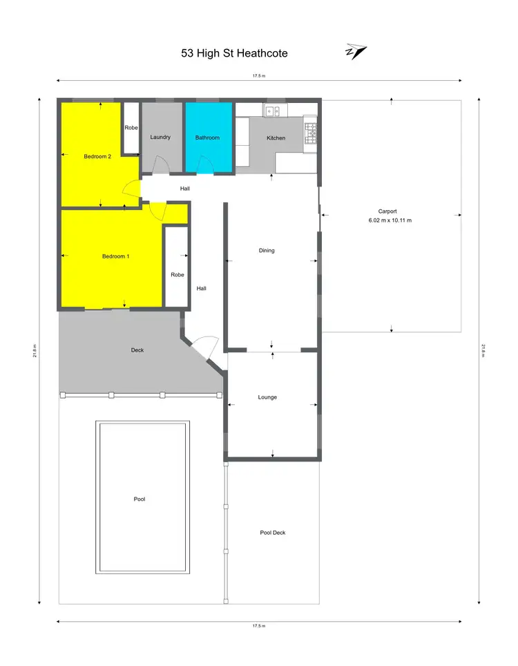Floorplan of Homely house listing, 53 High Street, Heathcote VIC 3523