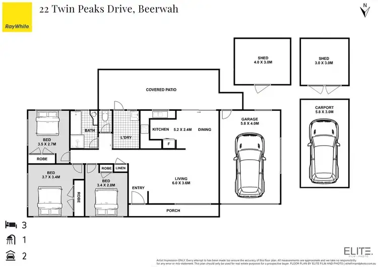 Floorplan of Homely house listing, 22 Twin Peaks Drive, Beerwah QLD 4519