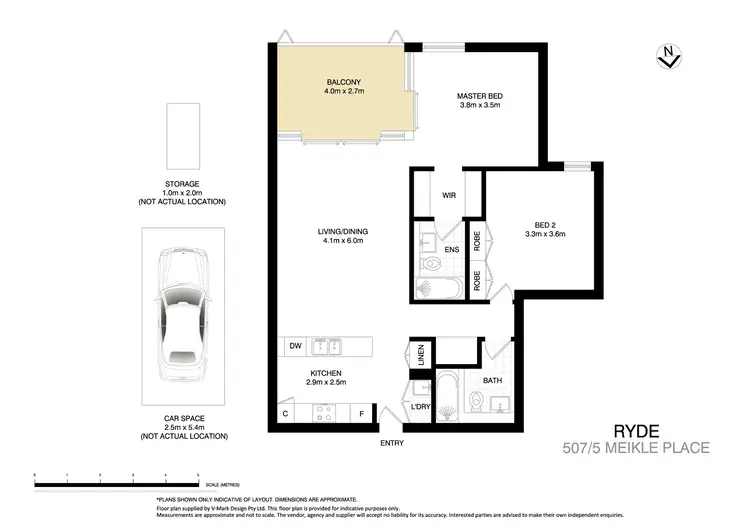 Floorplan of Homely apartment listing, 507/5 Meikle Place, Ryde NSW 2112