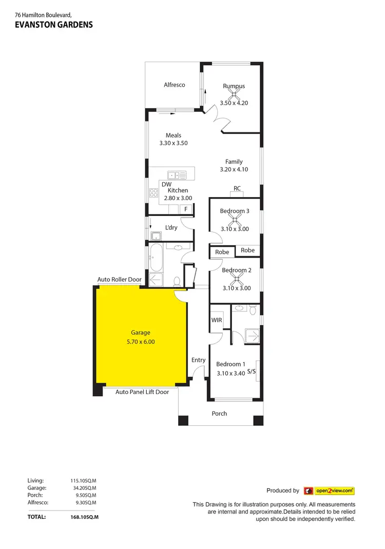 Floorplan of Homely house listing, 76 Hamilton Boulevard, Evanston Gardens SA 5116