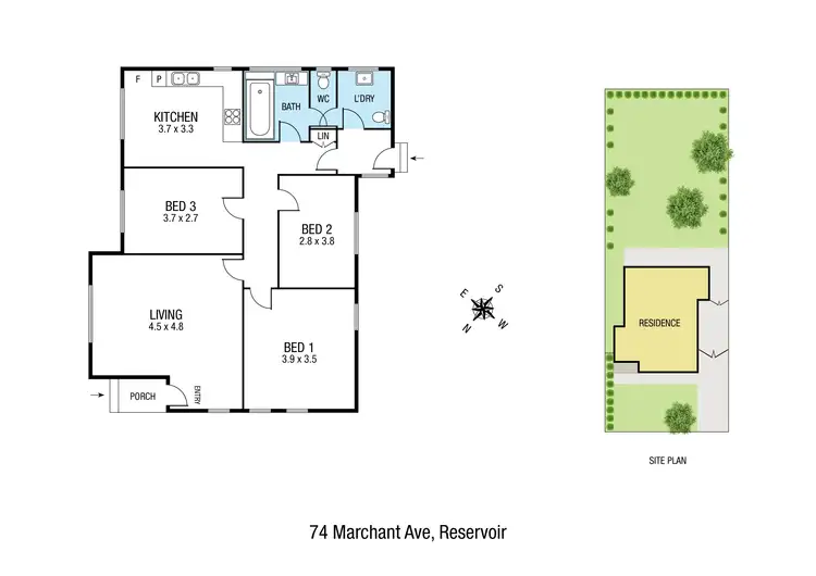 Floorplan of Homely house listing, 74 Marchant Avenue, Reservoir VIC 3073