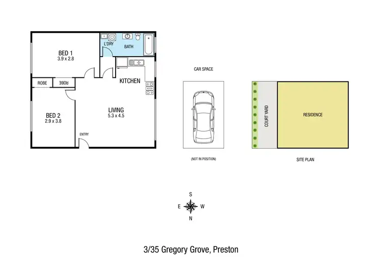 Floorplan of Homely unit listing, 3/35 Gregory Grove, Preston VIC 3072