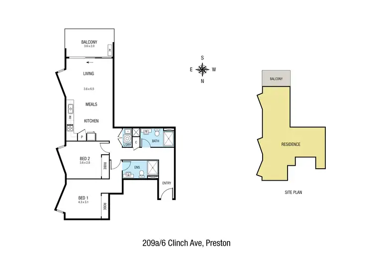 Floorplan of Homely apartment listing, 209a/6 Clinch Avenue, Preston VIC 3072