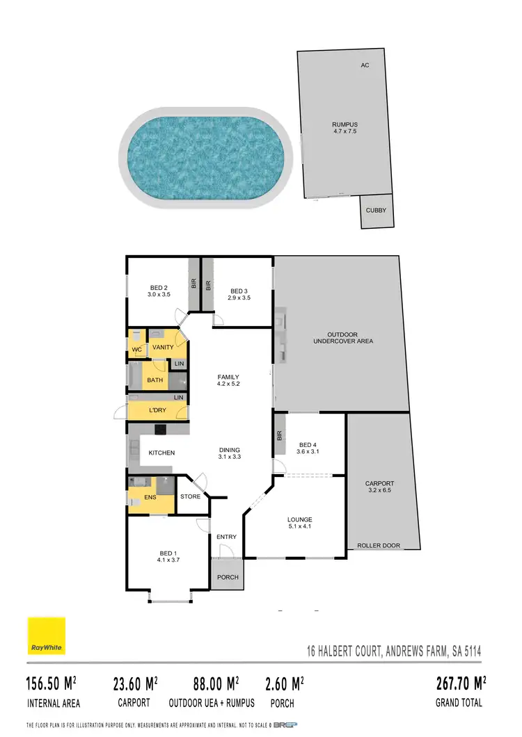 Floorplan of Homely house listing, 16 Halbert Court, Andrews Farm SA 5114