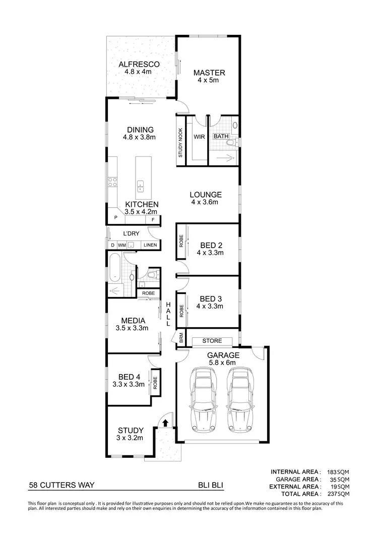 Floorplan of Homely house listing, 58 Cutters Way, Bli Bli QLD 4560
