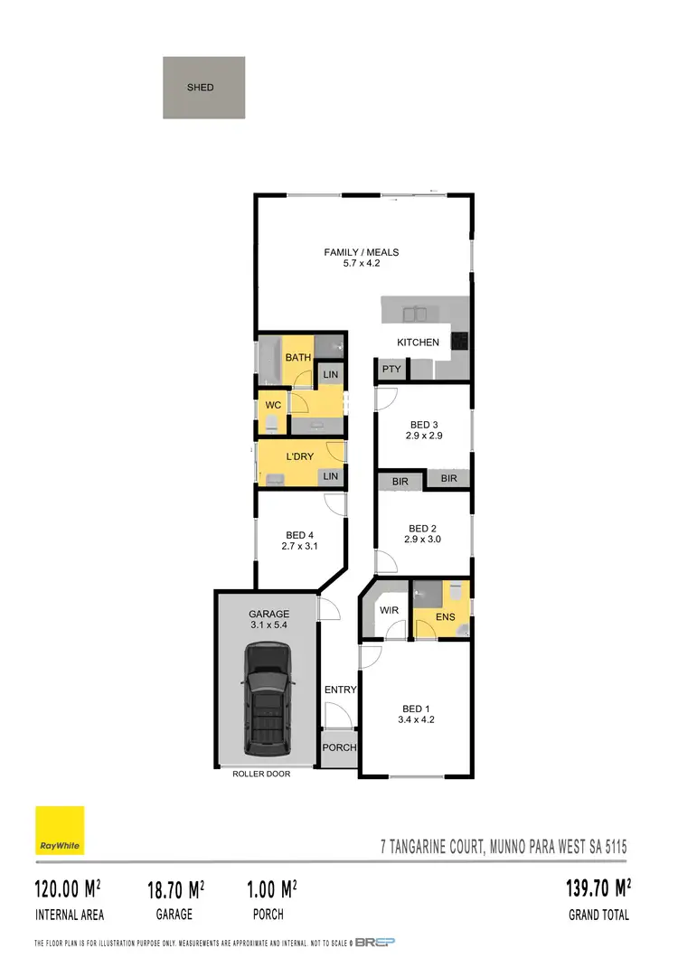 Floorplan of Homely house listing, 7 Tangarine Court, Munno Para West SA 5115