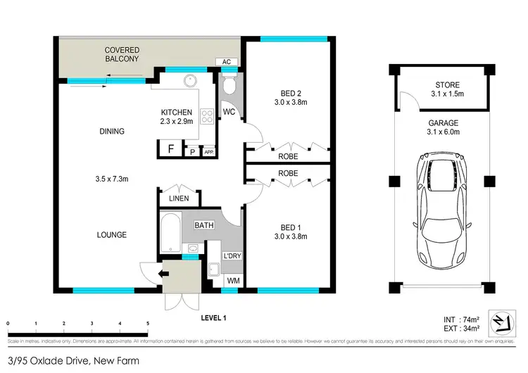 Floorplan of Homely apartment listing, 3/95 Oxlade Drive, New Farm QLD 4005