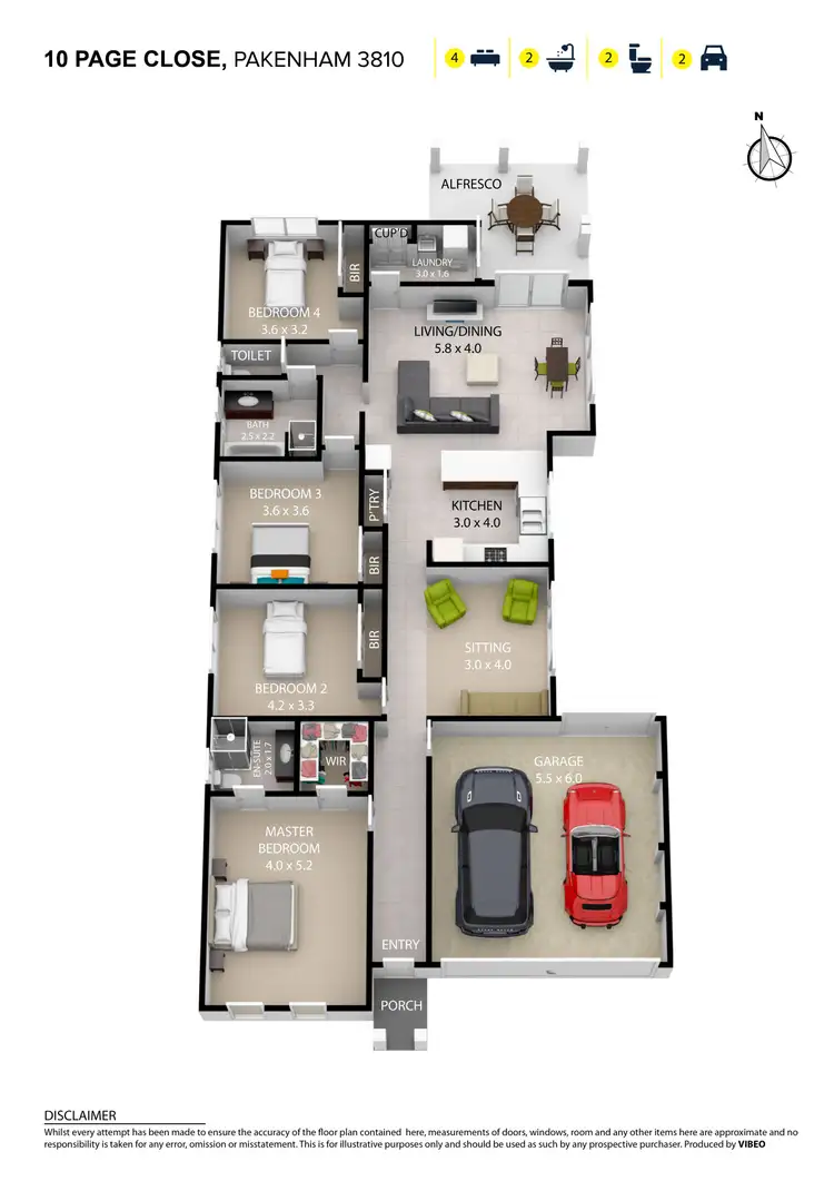 Floorplan of Homely house listing, 10 Page Close, Pakenham VIC 3810