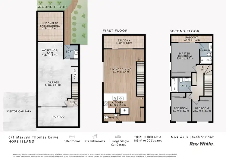 Floorplan of Homely townhouse listing, 6/1 Mervyn Thomas Drive, Hope Island QLD 4212