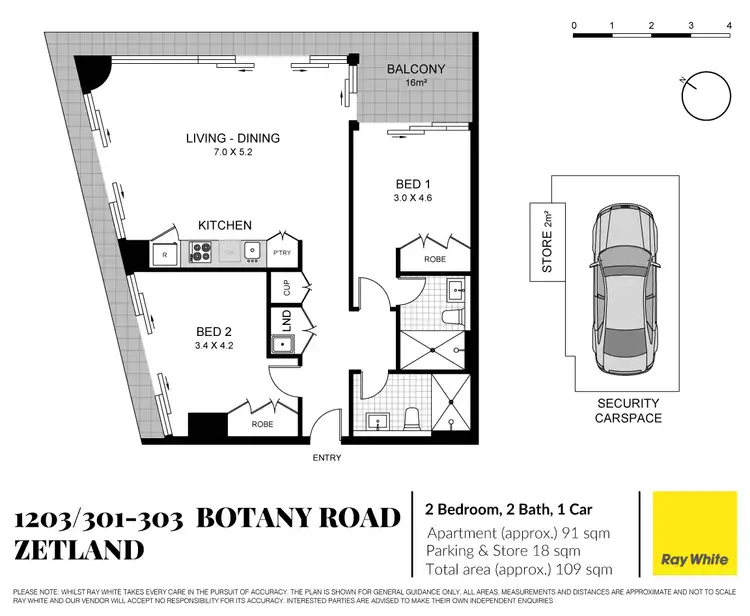 Floorplan of Homely apartment listing, 1203/301-303 Botany Road, Zetland NSW 2017