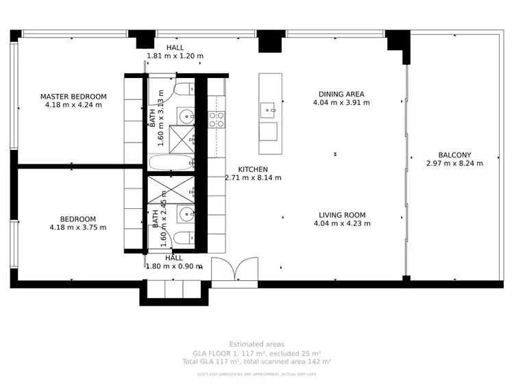Floorplan of Homely apartment listing, 1301/159 Old Burleigh Road, Broadbeach QLD 4218
