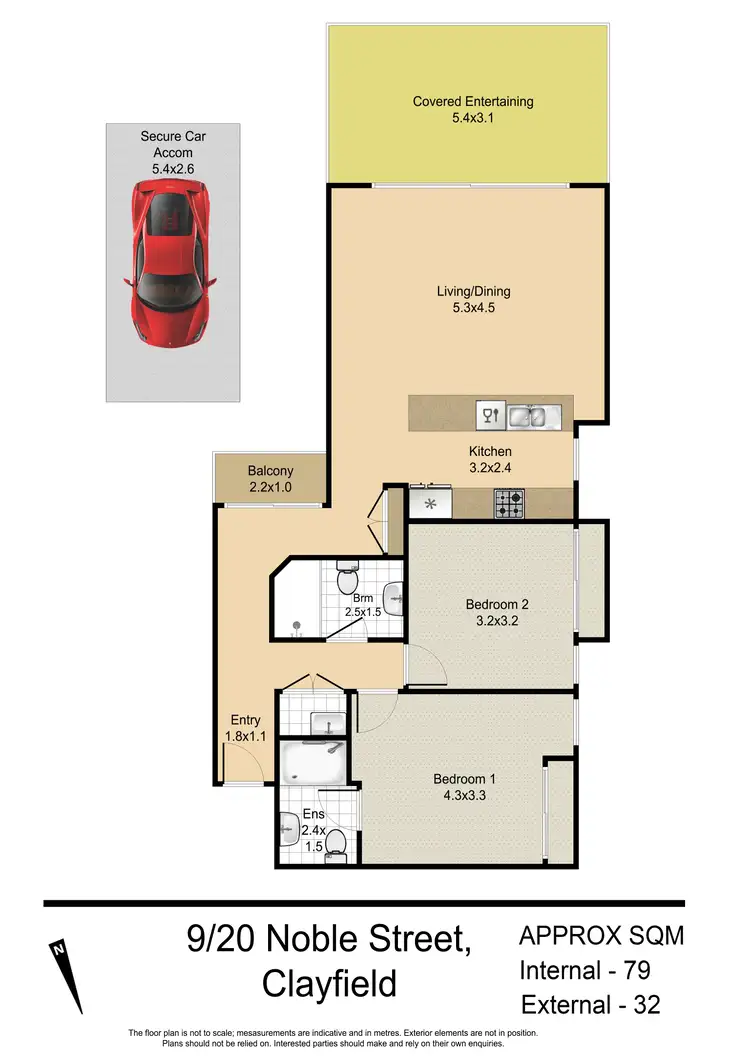 Floorplan of Homely unit listing, 9/20 Noble Street, Clayfield QLD 4011