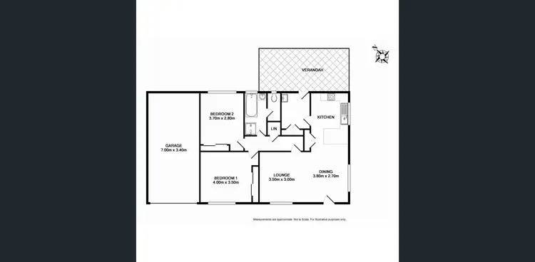 Floorplan of Homely unit listing, 1/16 Smythe Street, Benalla VIC 3672