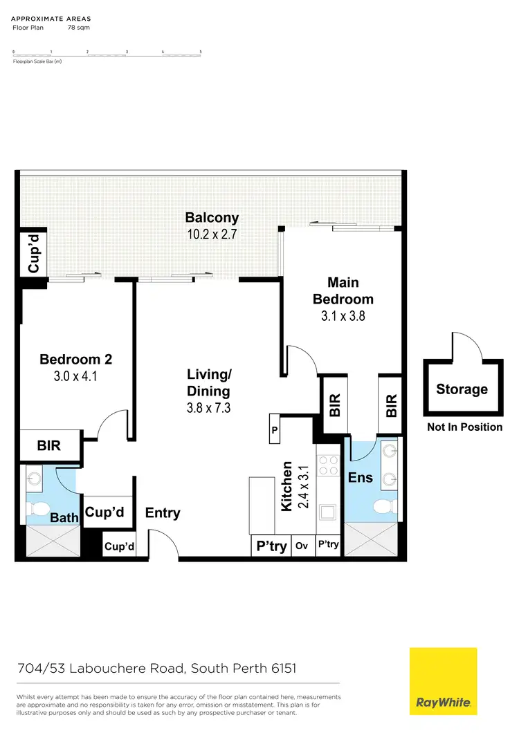 Floorplan of Homely apartment listing, 704/53 Labouchere Road, South Perth WA 6151
