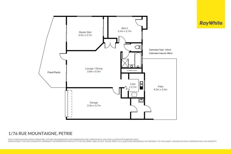 Floorplan of Homely house listing, 1/76 RUE MONTAIGNE, Petrie QLD 4502