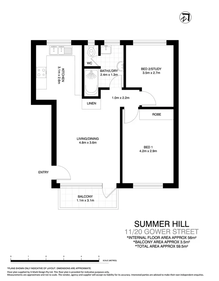 Floorplan of Homely apartment listing, 11/20 Gower Street, Summer Hill NSW 2130