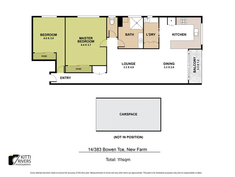 Floorplan of Homely apartment listing, 14/383 Bowen Terrace, New Farm QLD 4005