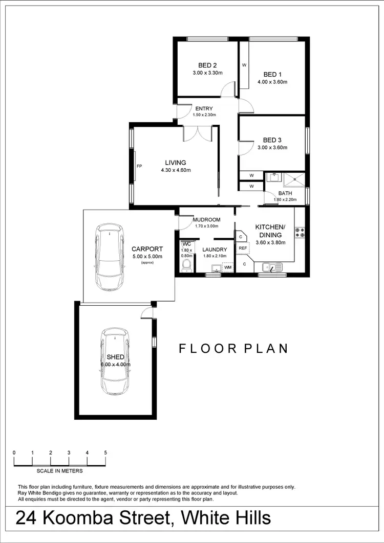 Floorplan of Homely house listing, 24 Koomba Street, White Hills VIC 3550