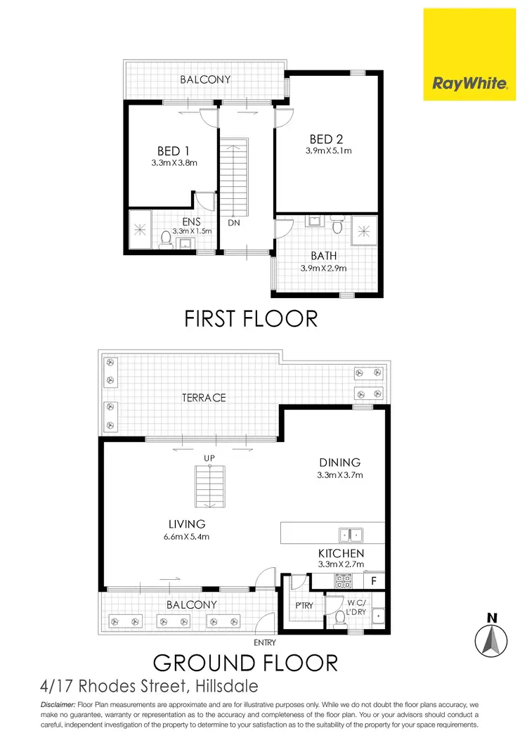 Floorplan of Homely townhouse listing, 4/17 Rhodes Street, Hillsdale NSW 2036