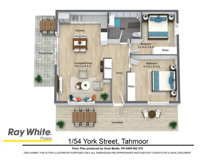 Floorplan of Homely unit listing, 1/54 York Street, Tahmoor NSW 2573